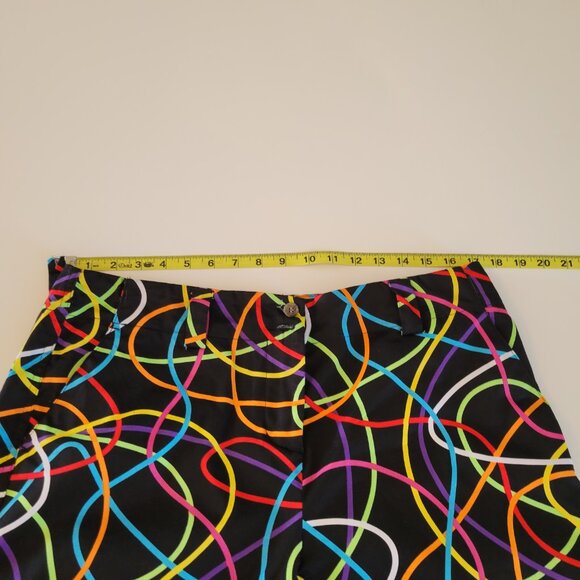 Loudmouth Golf Shorts Bermuda Womens Size 10 Colorful Squiggle Pattern Abstract - Picture 9 of 11